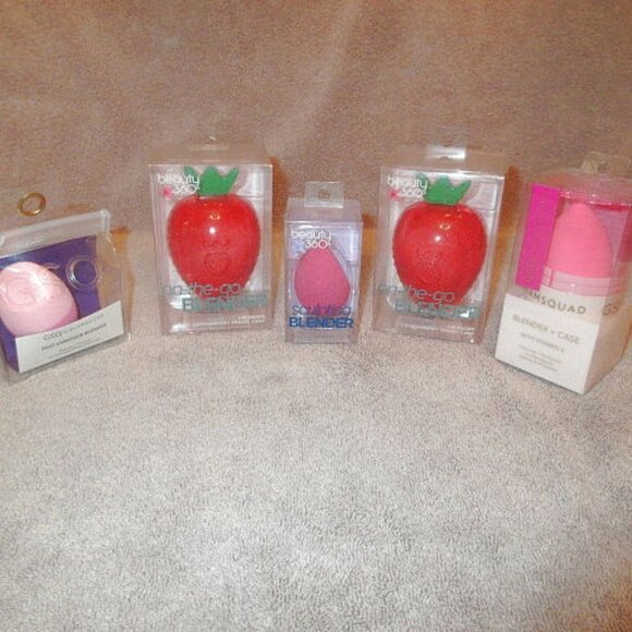 Glamour Other - 5 Bundle Makeup Foundation Blender Sponge Apple Case Cosmetic Sculpting Beauty